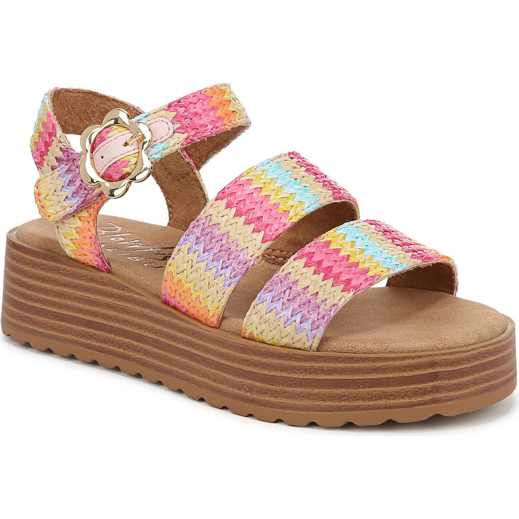Shop Blowfish Malibu Kids' Journey Platform Sandal In Pink Multi Raffia