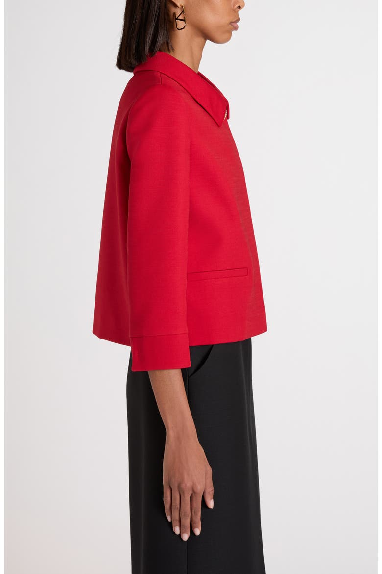 Crepe Couture Jacket, Alternate, color, DARK RED
