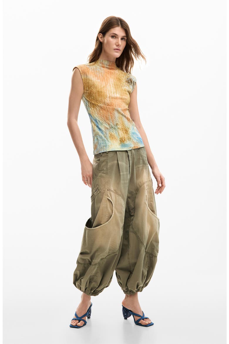 Tie Dye Funnel Neck T-Shirt, Alternate, color, OFF WHITE