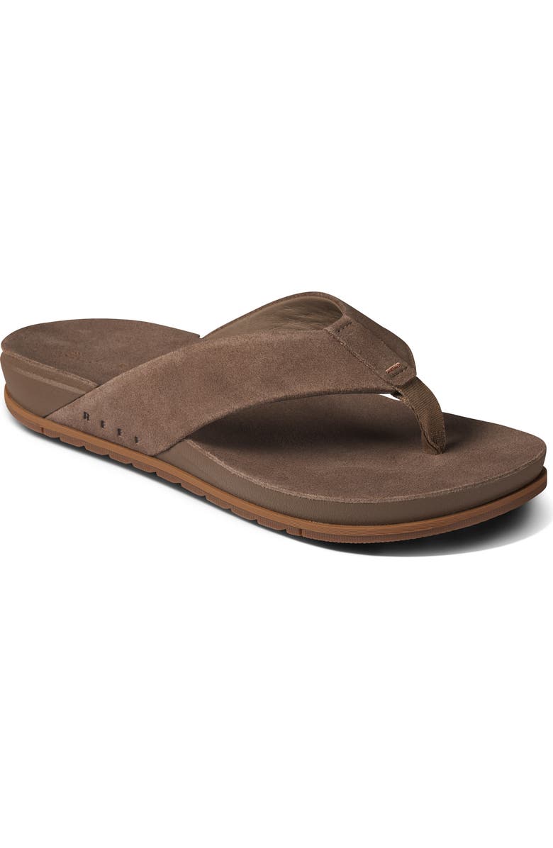 Reef Ojai Suede Flip Flop, Main, color, Brown