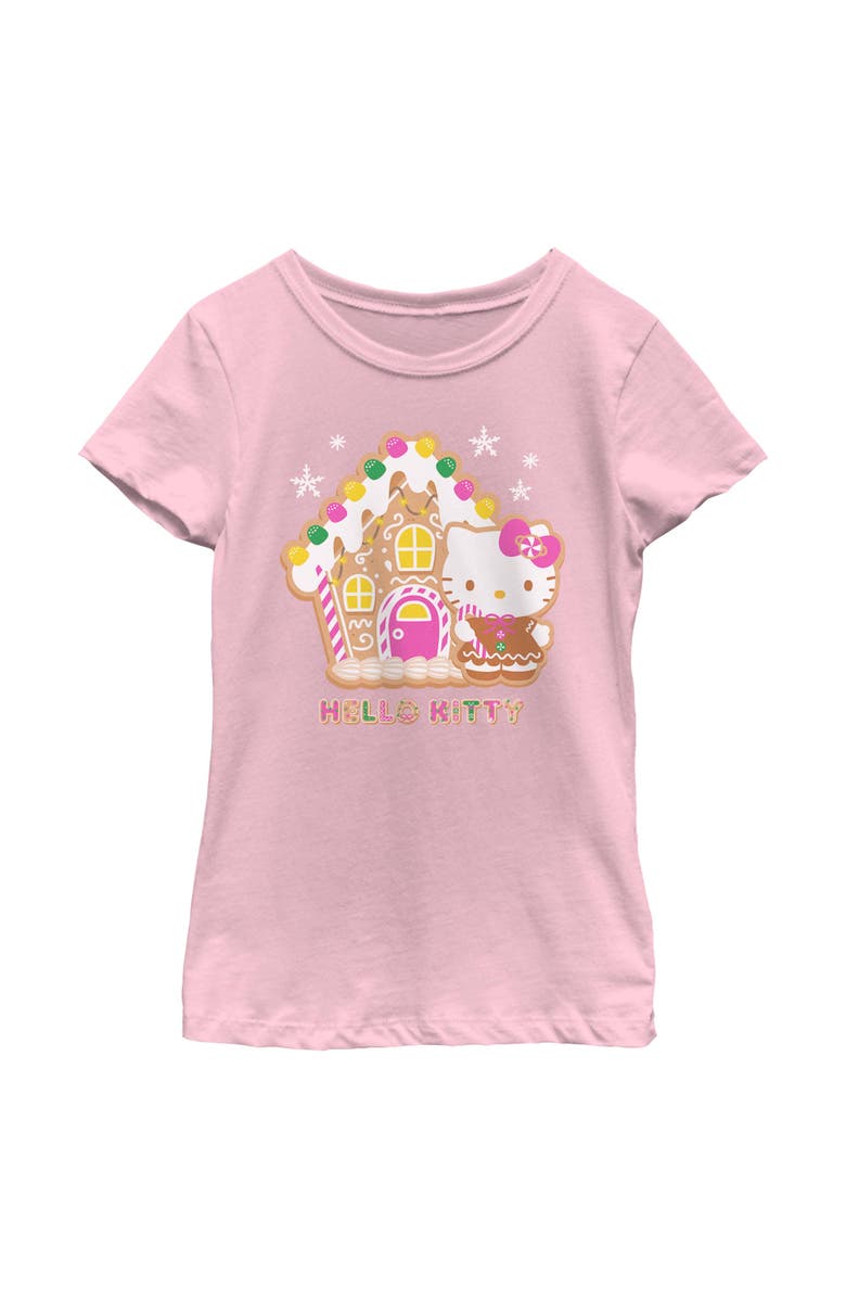 Hello Kitty Girl's Hello Kitty Gingerbread House and Kitty  Graphic T-Shirt, Main, color, Light Pink