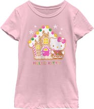 Hello Kitty Girl's Hello Kitty Gingerbread House and Kitty  Graphic T-Shirt