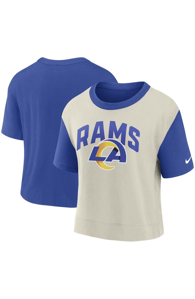 Nike Women's Nike Royal/Bone Los Angeles Rams High Hip Fashion T-Shirt, Main, color, Royal