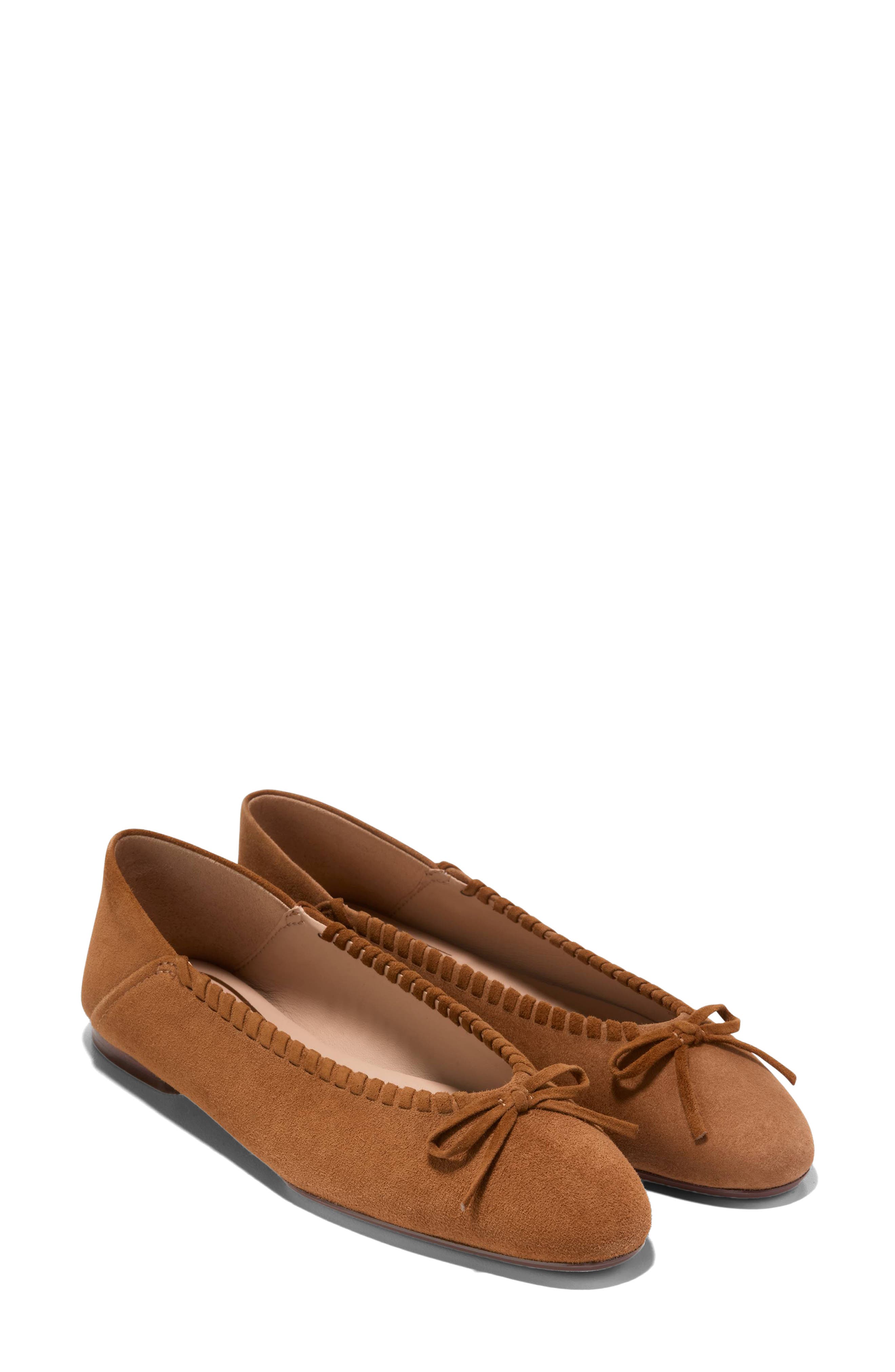 Cole Haan Jaya Travel Ballet Flat, Alternate, color, Tobacco Suede