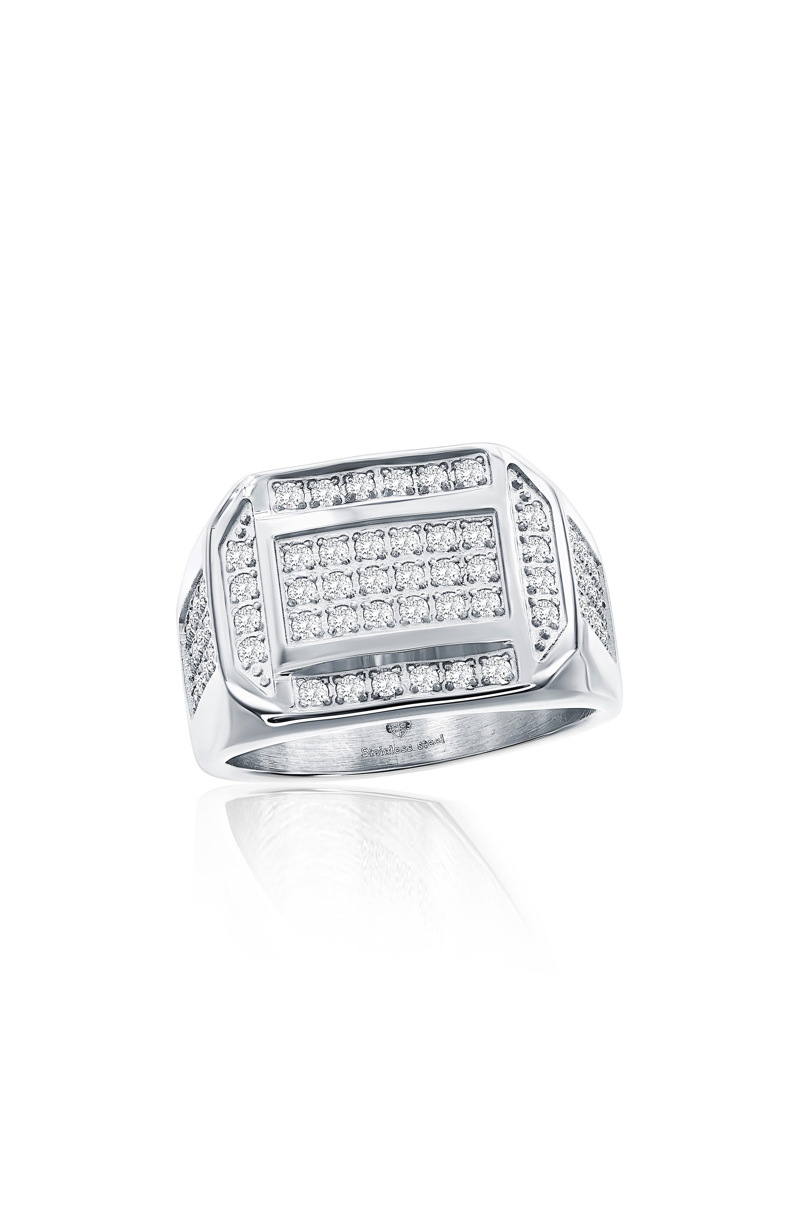 BLACKJACK Men's Cubic Zirconia Signet Ring