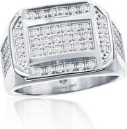 BLACKJACK Men's Cubic Zirconia Signet Ring