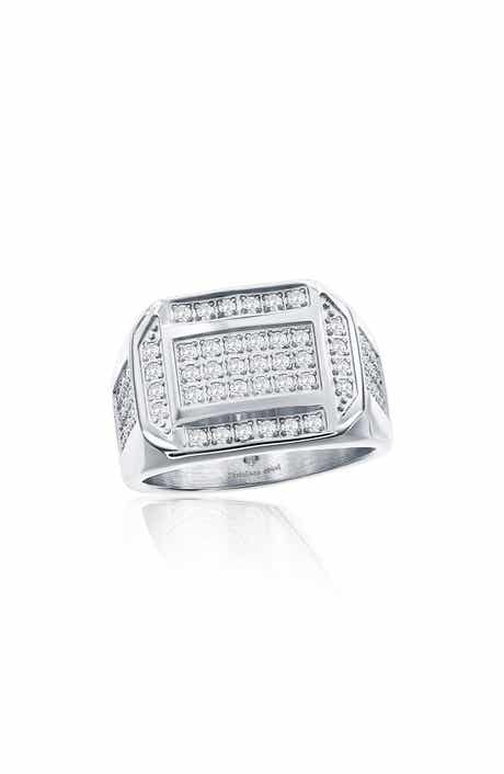 BLACKJACK Men's Cubic Zirconia Signet Ring