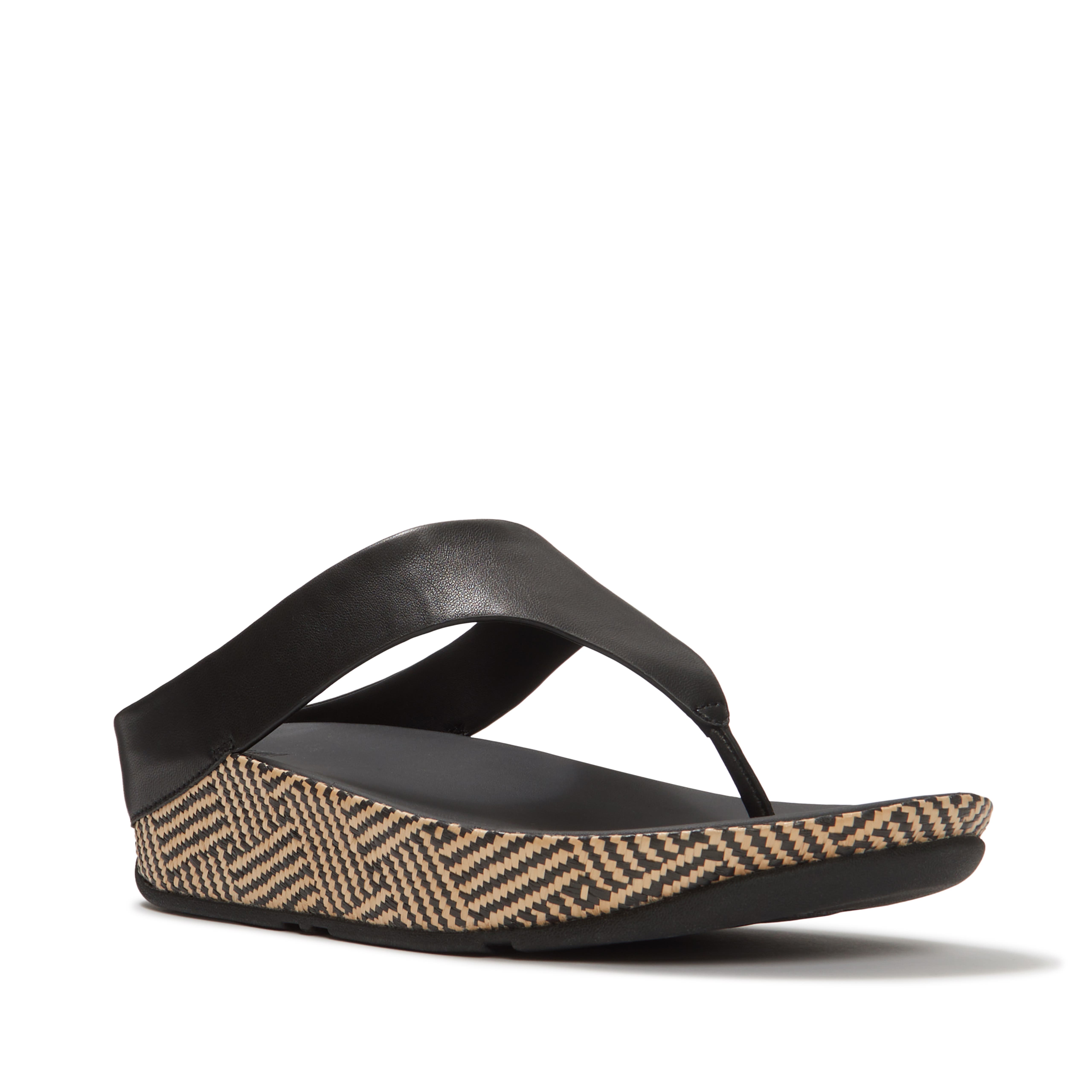 FitFlop Lulu Lux Graph-Weave TP Sandal, Main, color, Black