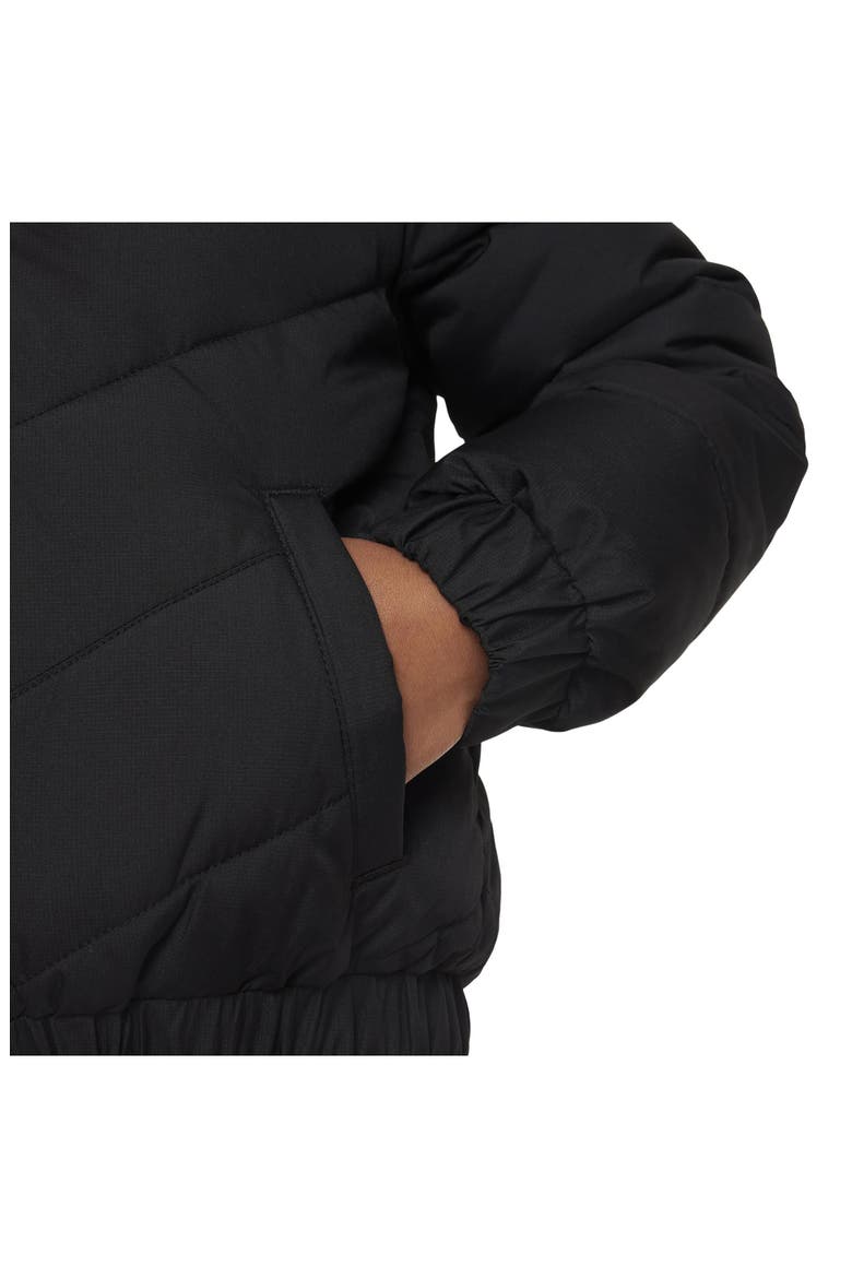 Kids' Puffer Hooded Zip Jacket, Alternate, color, BLACK