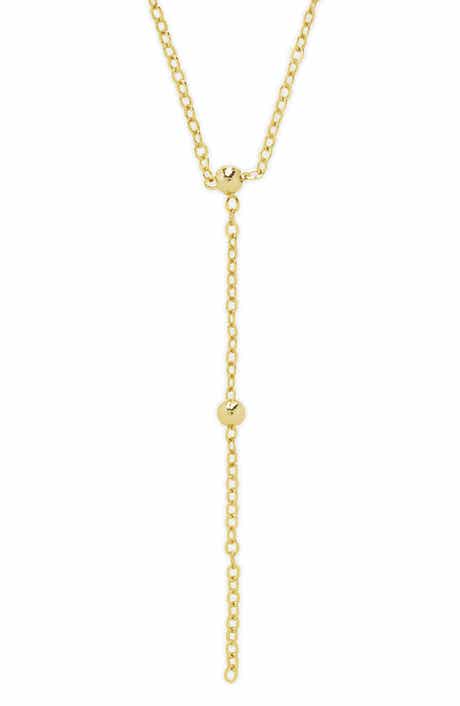 Sterling Forever Dotted Station Lariat Necklace
