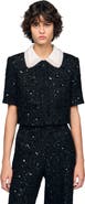 SANDRO Removable rhinestone collar jacket