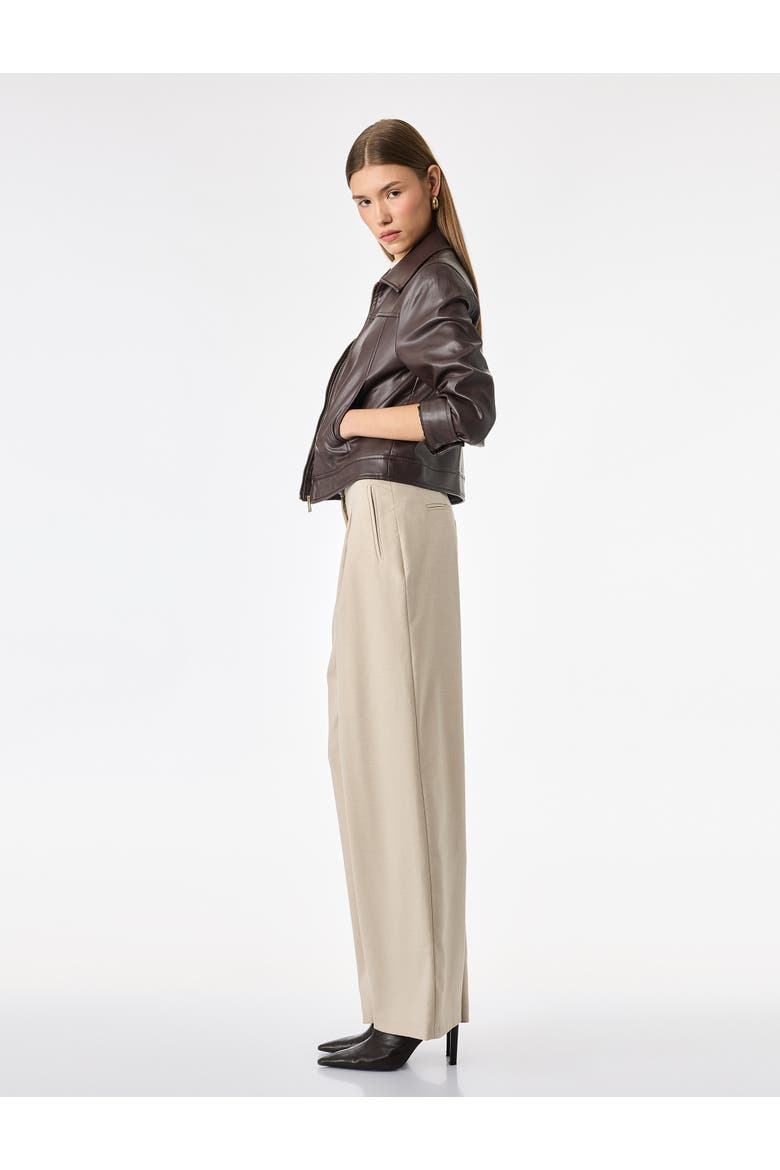 Wide Leg Tailored Trousers with Belt, Alternate, color, BEIGE
