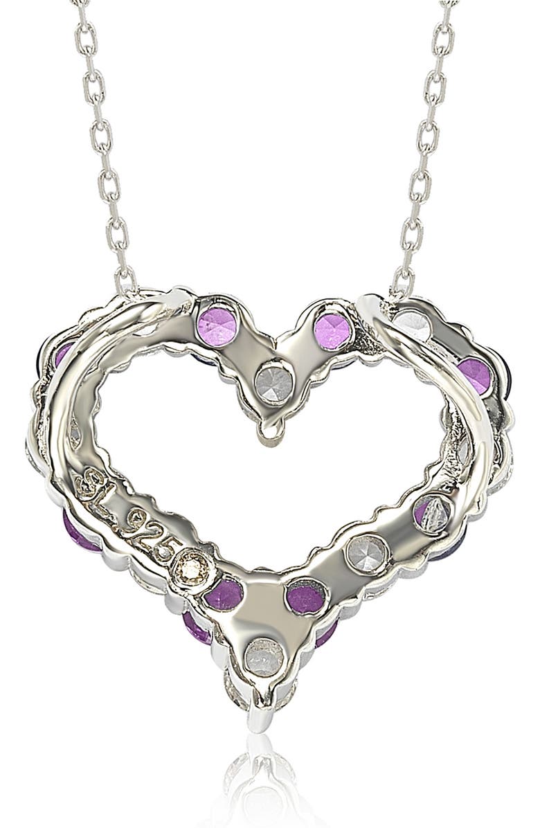 SUZY LEVIAN Sterling Silver Heart Eternity Pendant Necklace, Alternate, color, Pink