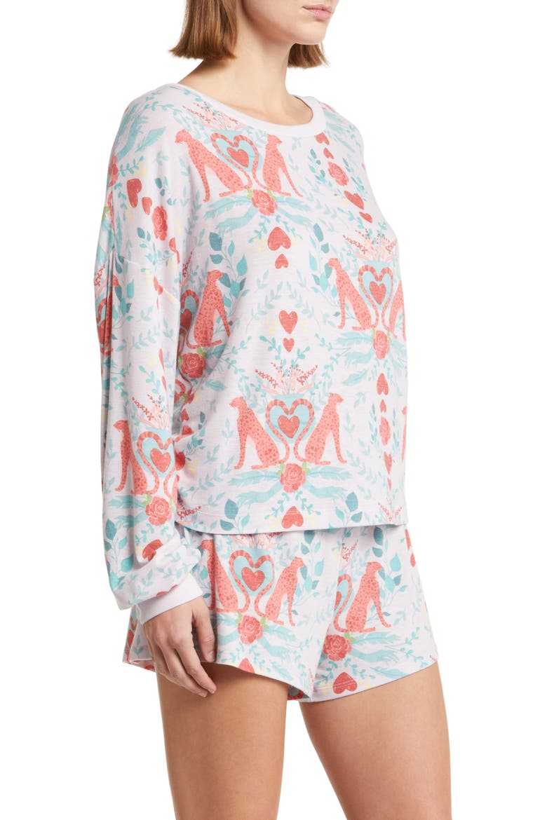 Star Seeker Brushed Jersey Short Pajamas, Alternate, color, BELOVED CHEETAH
