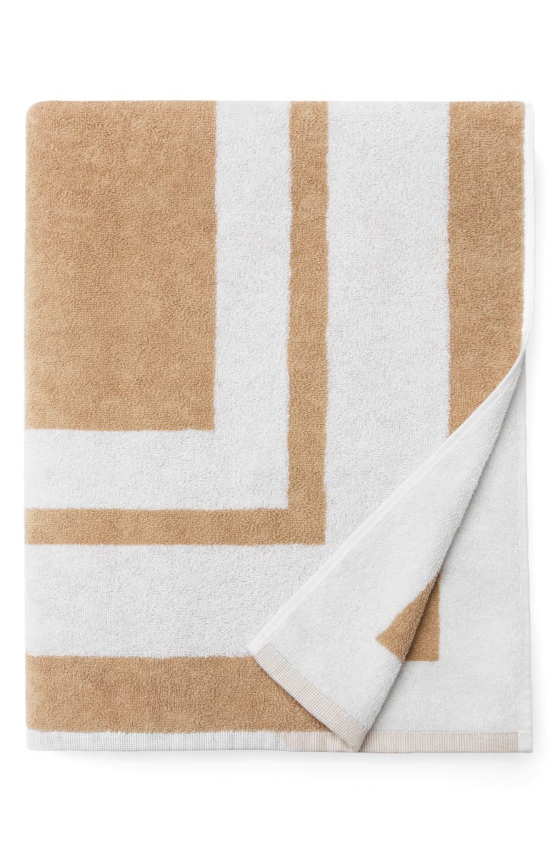 SFERRA Mareta Cotton Terry Cloth Beach Towel, Main, color, Sand