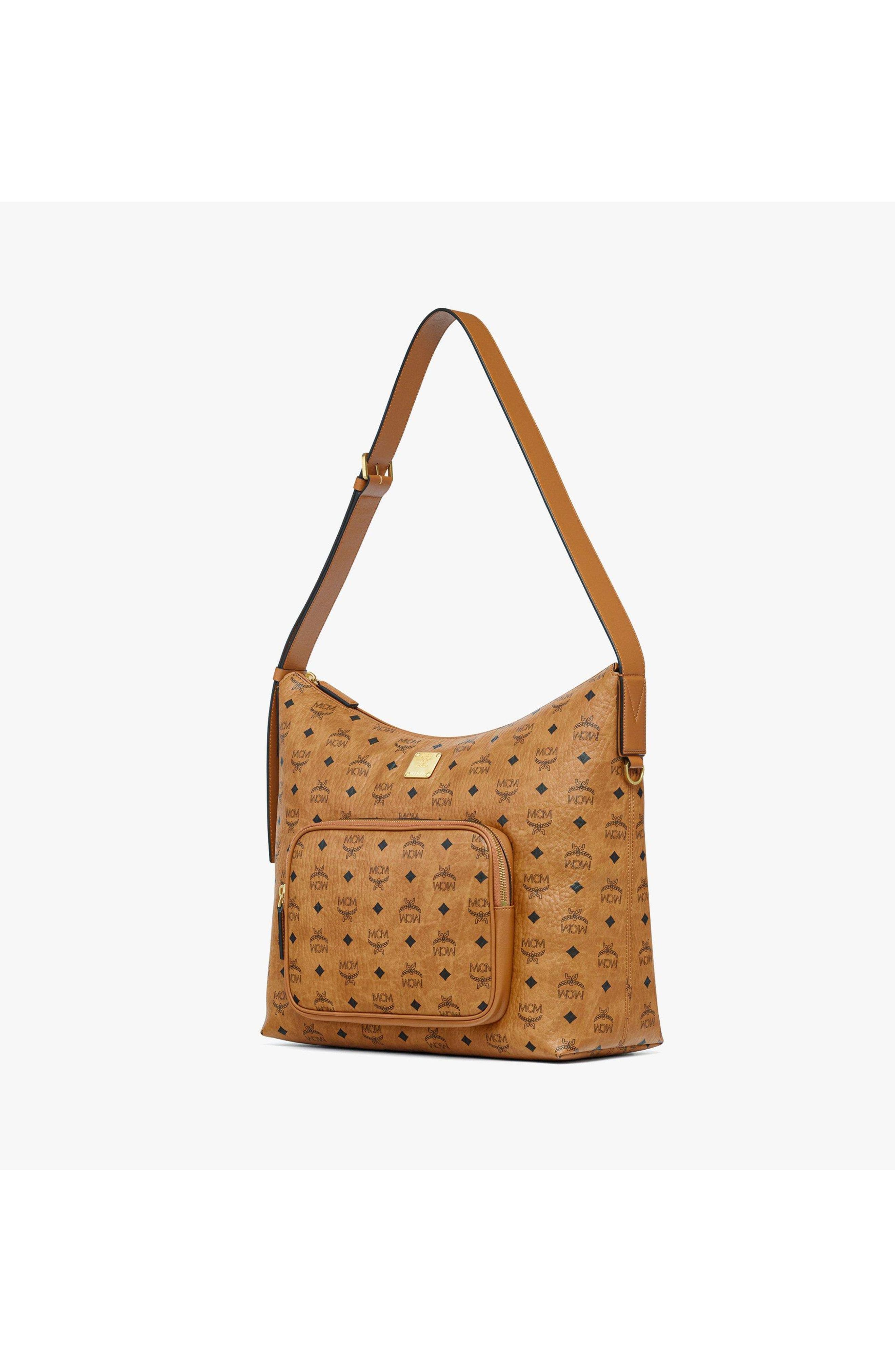 X-Large Aren Zip Hobo in Visetos, Alternate, color, Cognac
