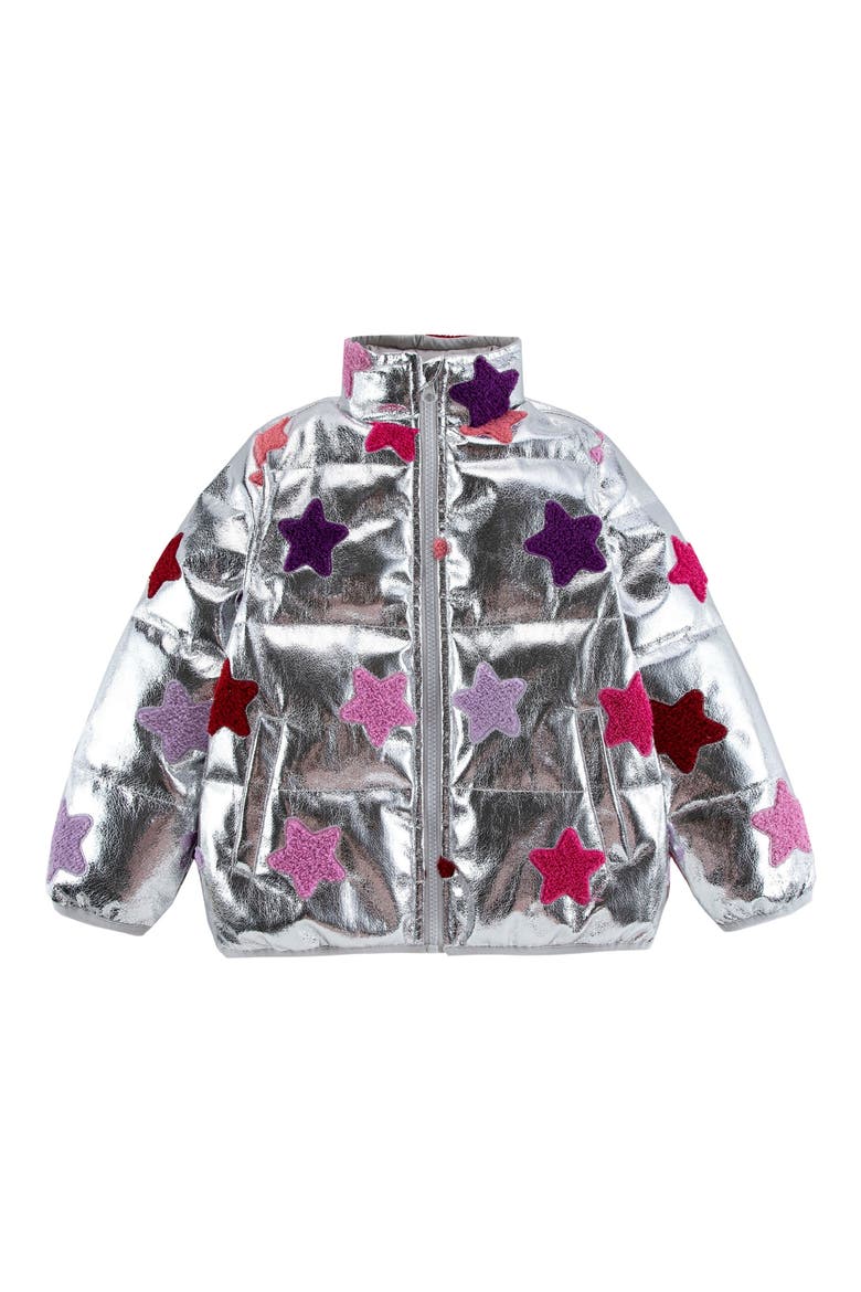 Kids' Reese Puffer Jacket, Main, color, SILVER STARS