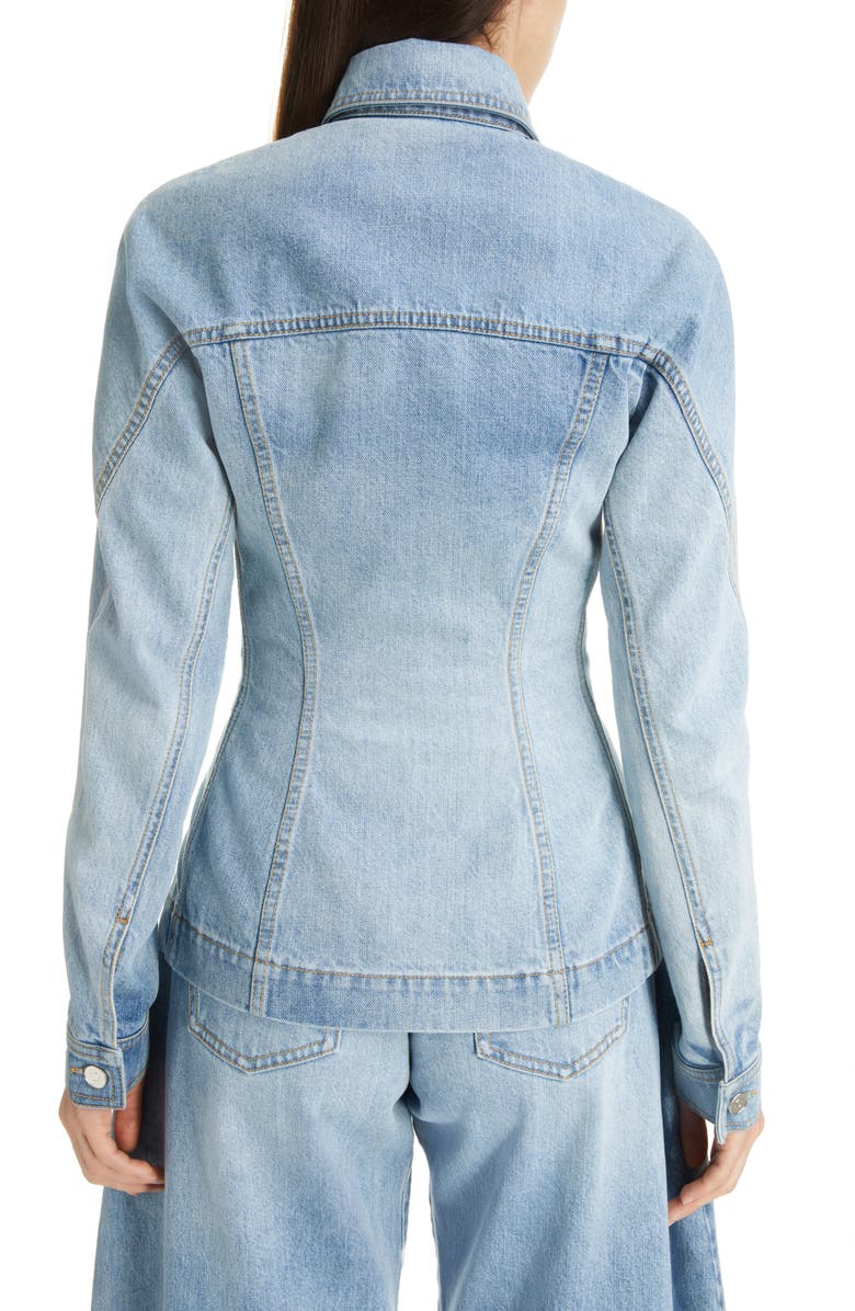 Alaïa Fitted Denim Jacket, Alternate, color, 