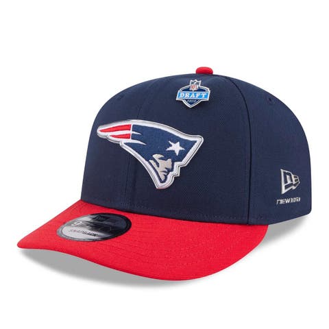 Men's New Era  Navy/Red New England Patriots 2026 NFL Draft On Stage Pre-Curved 9FIFTY Snapback Hat