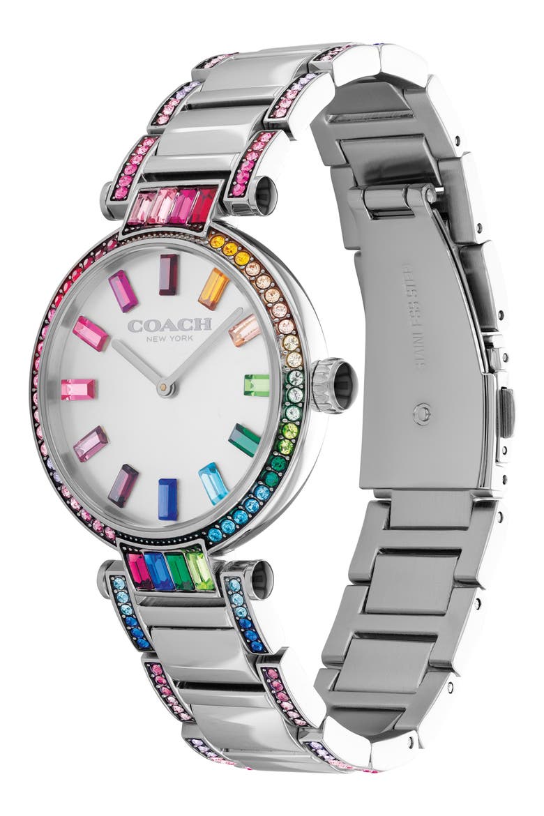 Cary Rainbow Bracelet Watch, 34mm, Alternate, color, SILVER