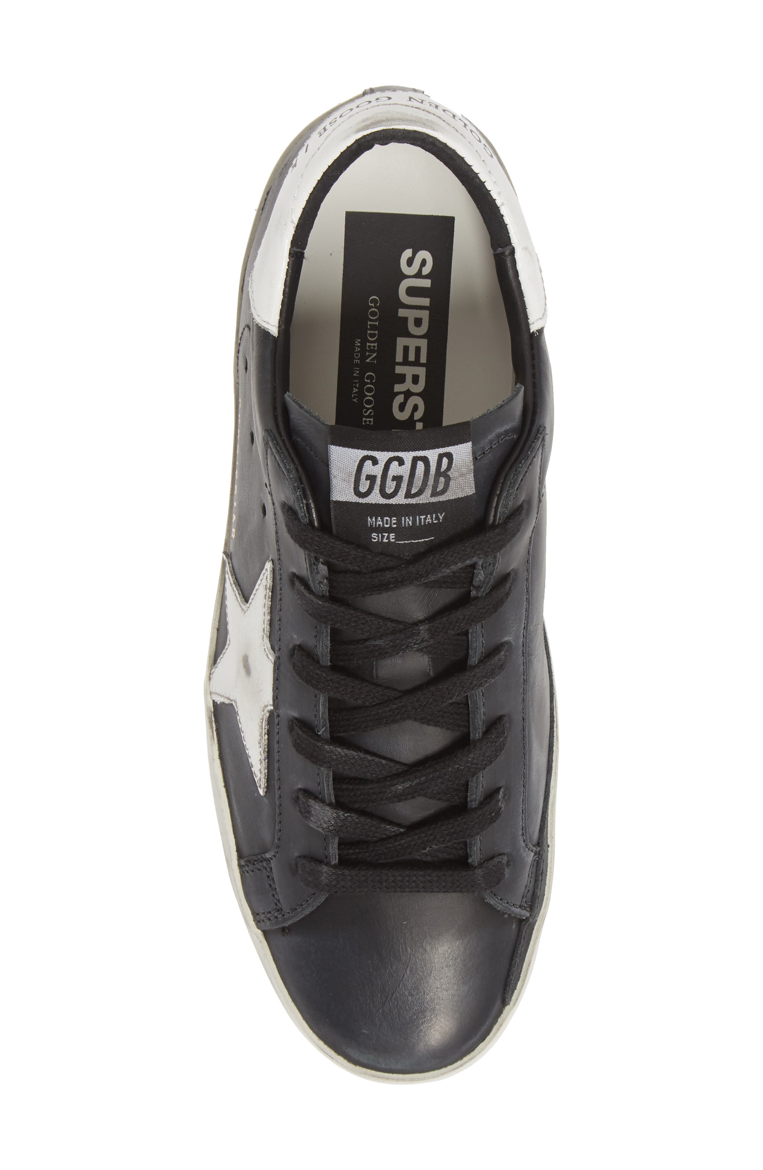Super-Star Low Top Sneaker, Alternate, color, BLACK WHITE STAR
