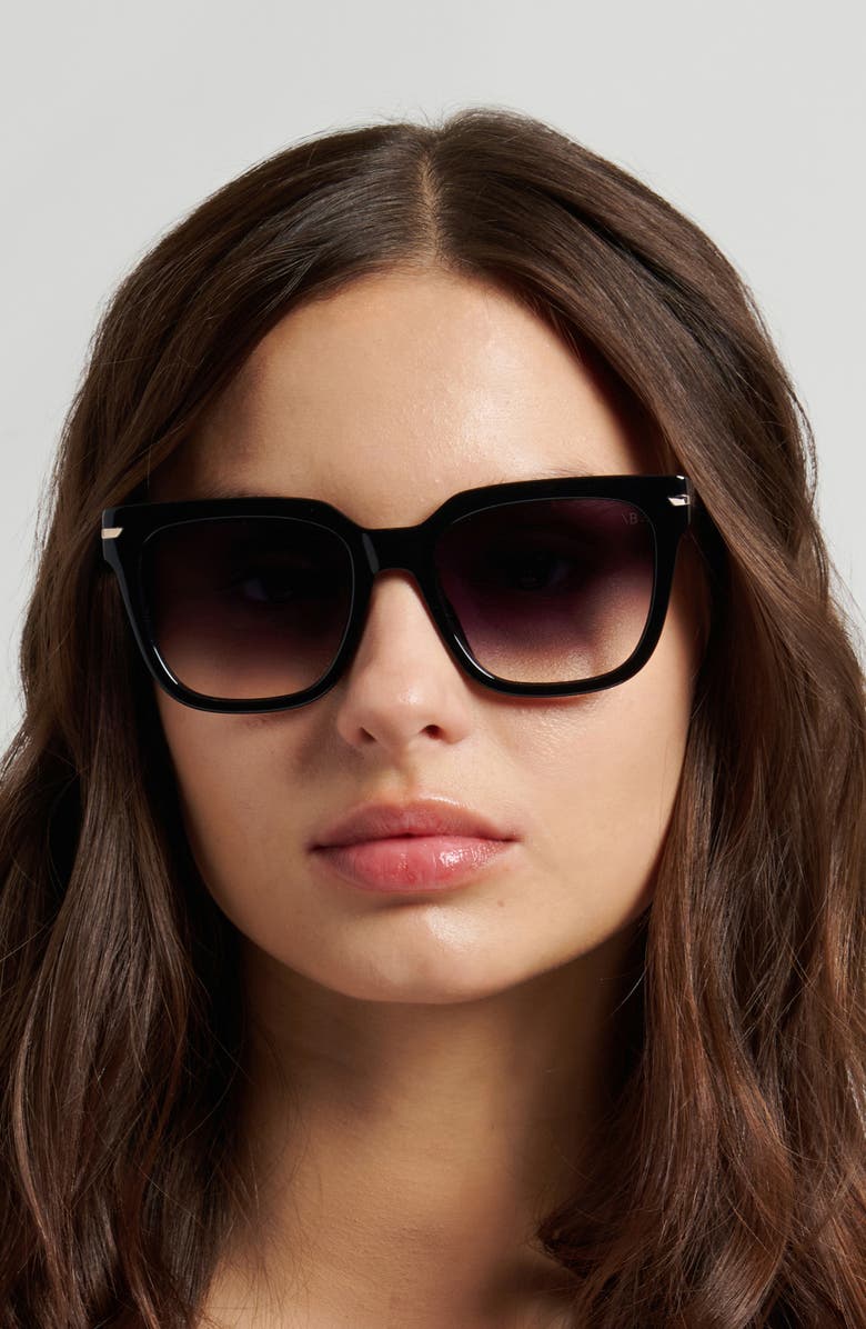 Victoria Beckham 53mm Square Sunglasses, Alternate, color, Black/ Dark Grey