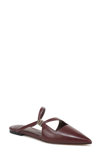 Vince Gilia Strappy Pointed Toe Flat Mule in Deep Cherry at Nordstrom Rack, Size 5.5