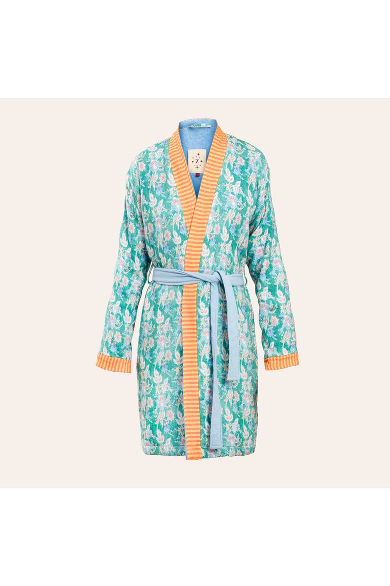 Tabea Bathrobes 100% Cotton Luxe Comfort Bathrobe, Main, color, Green