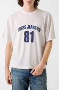 GUESS JEANS Boxy Crop Graphic Mesh Jersey