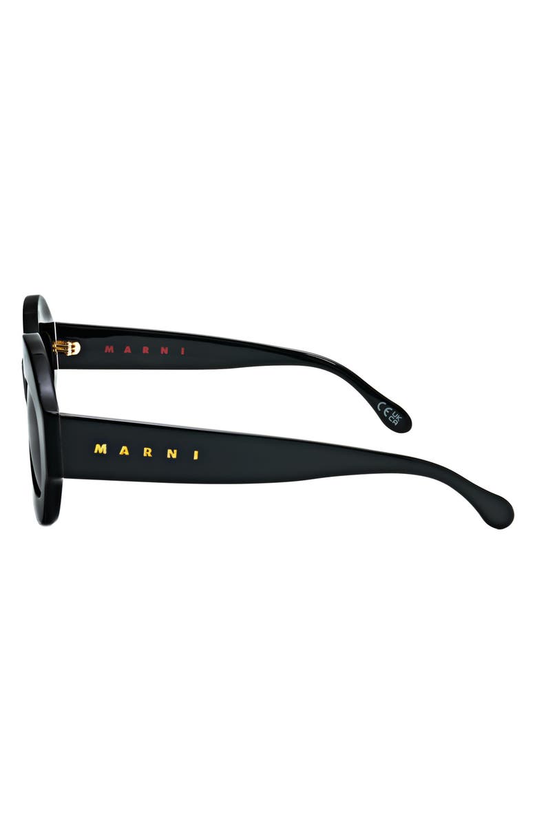 Marni 54mm Round Sunglasses, Alternate, color, Black / Grey