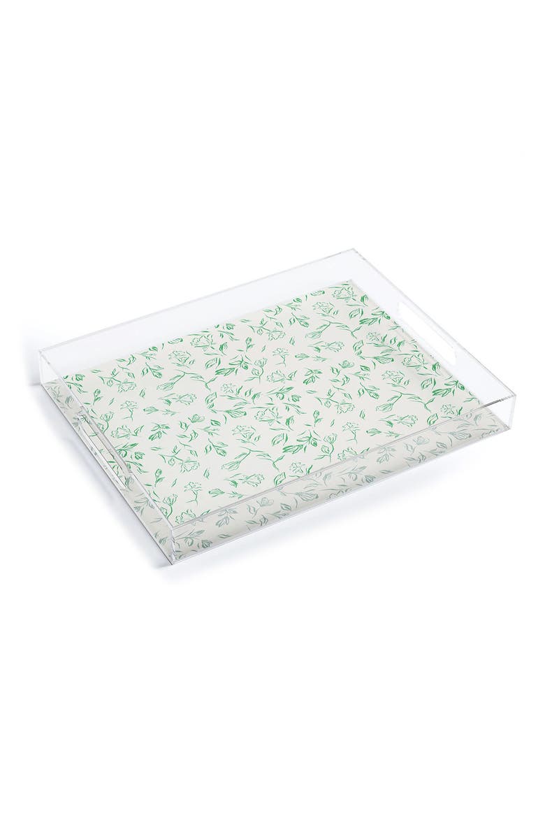 Romantic Green Acrylic Tray, Main, color, WHITE