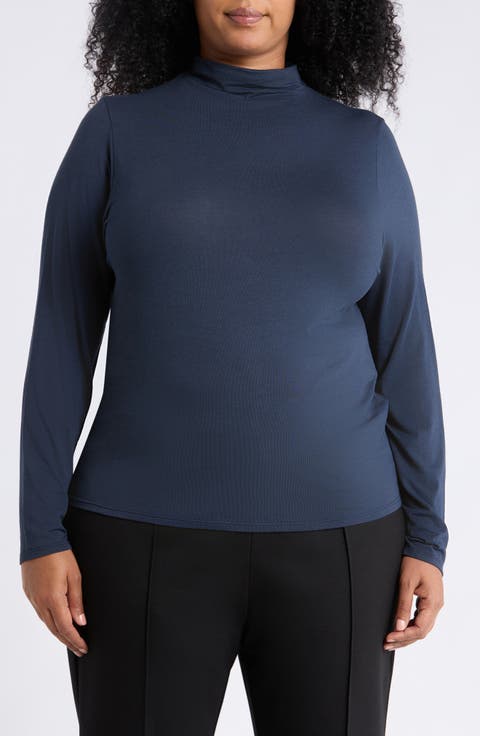 Funnel Neck Long Sleeve Top