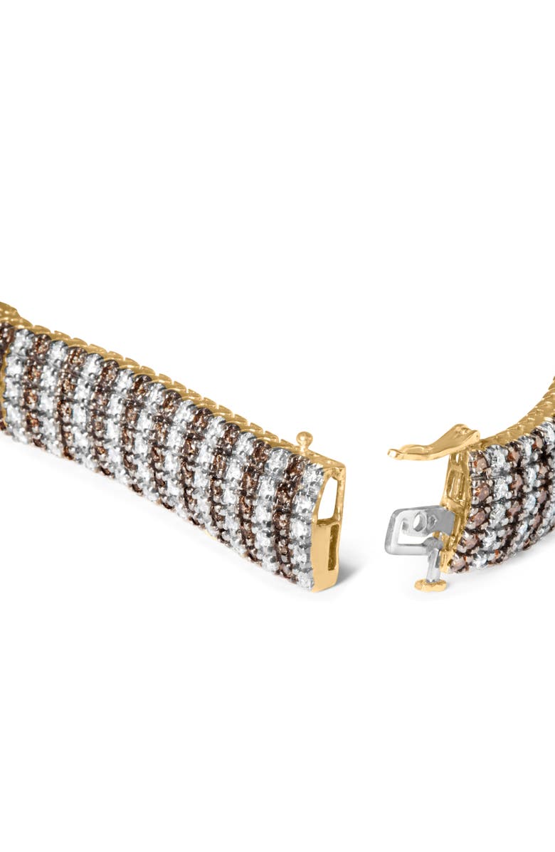 Haus of Brilliance 10K Gold 10-1/3 Cttw Diamond 5 Row Tennis Bracelet, Alternate, color, Yellow
