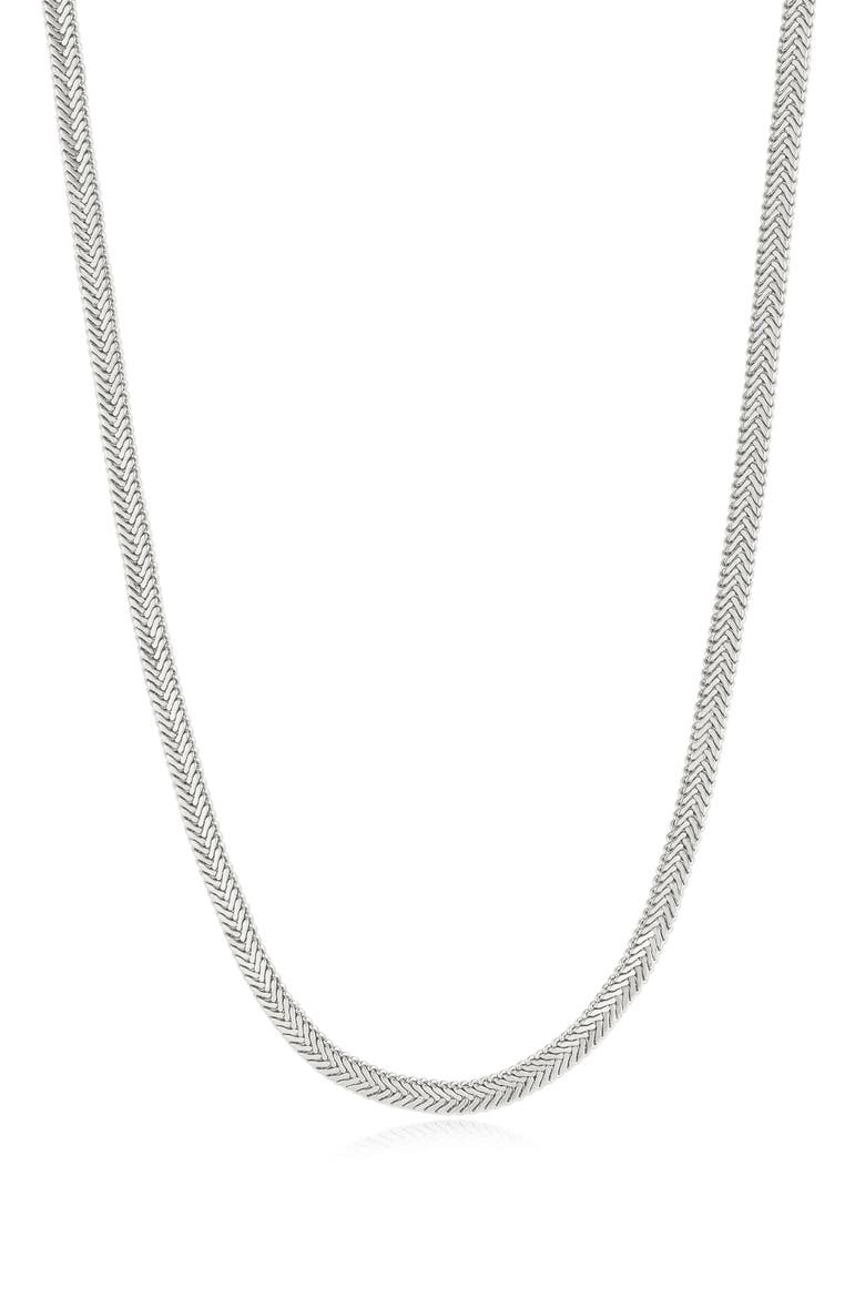 The Arezou Snake Chain Collar Necklace, Main, color, SILVER