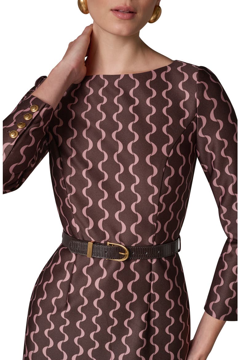 Chain Link Print Sheath Dress, Alternate, color, ESPRES MUL