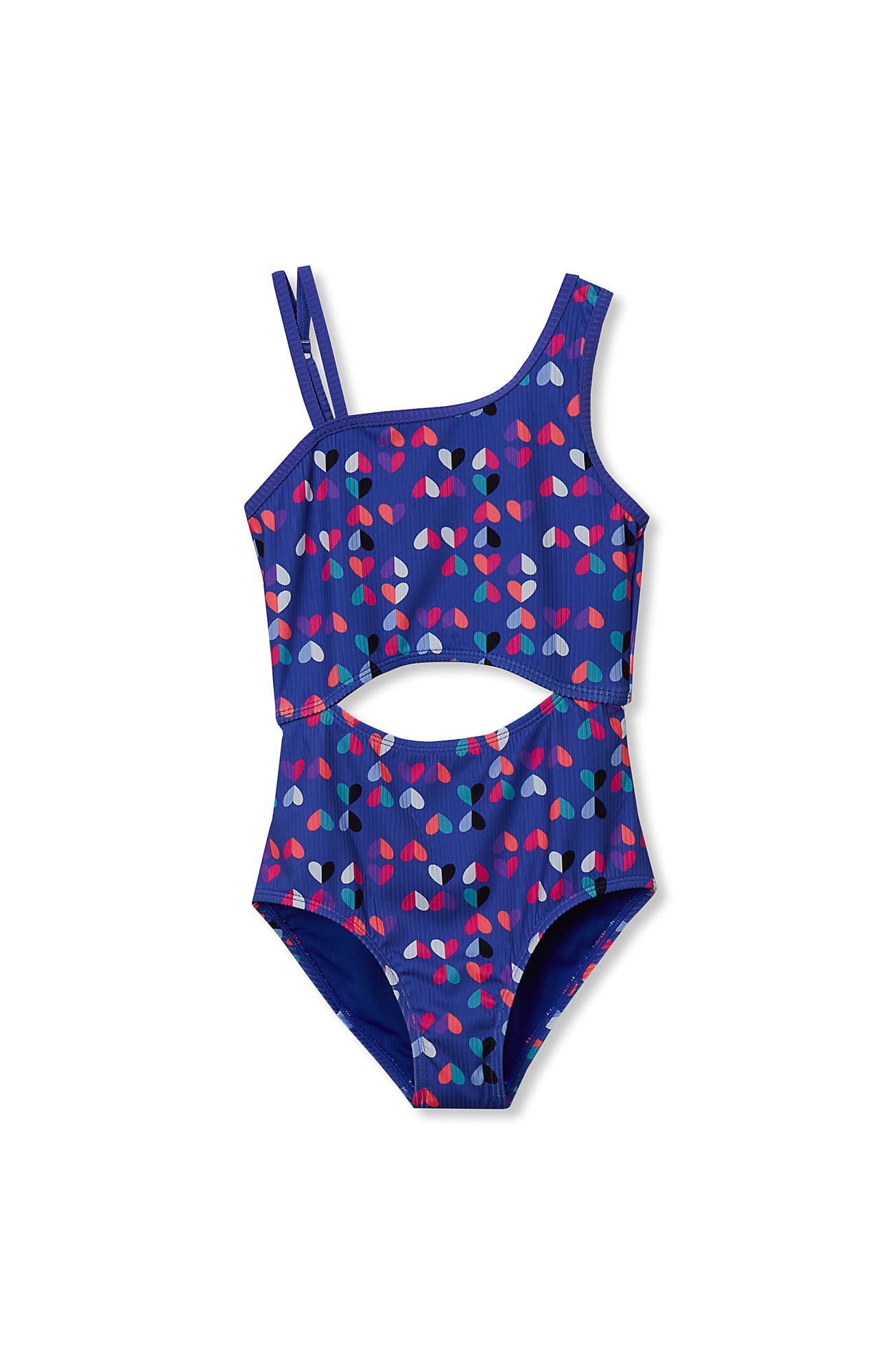 Детские Lands' End Girls Chlorine Resistant Asymmetrical One Piece Swimsuit — фото 2