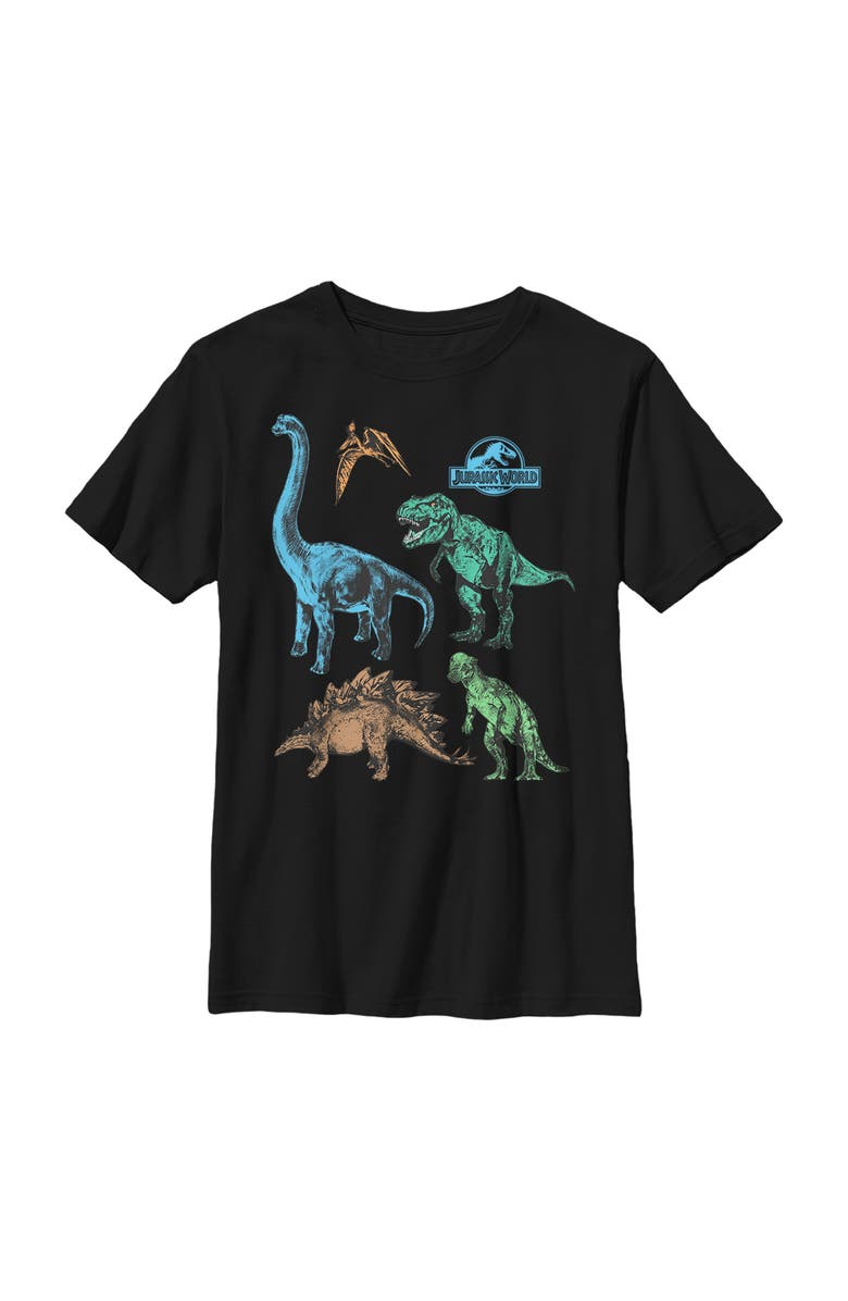 JURASSIC WORLD Boy's Jurassic World Dinosaur Party  Graphic T-Shirt, Main, color, Black