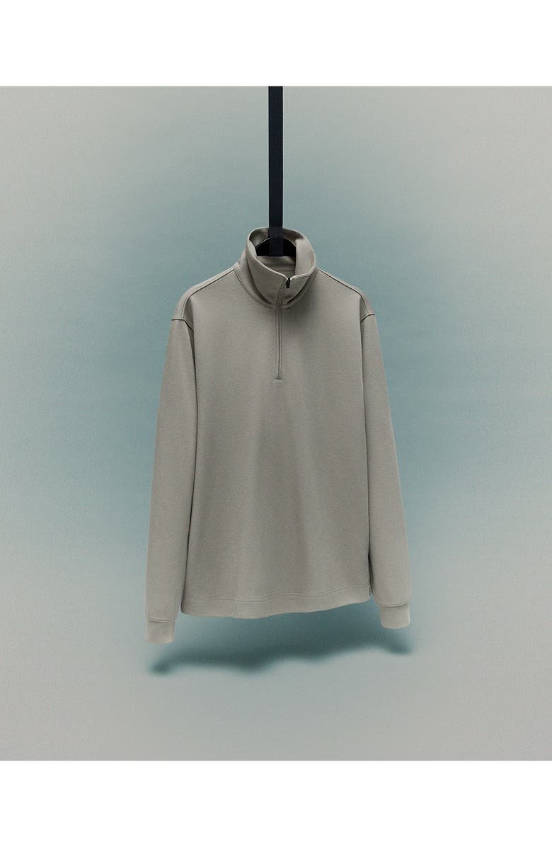 MANGO Thermoregulated Regular Fit Quarter Zip Sweater, Alternate, color, Light/ Pastel Grey