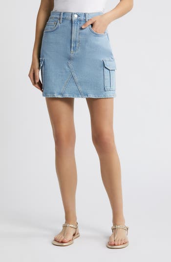 Rails Laurel Denim Cargo Mini Skirt In Crystal Blue