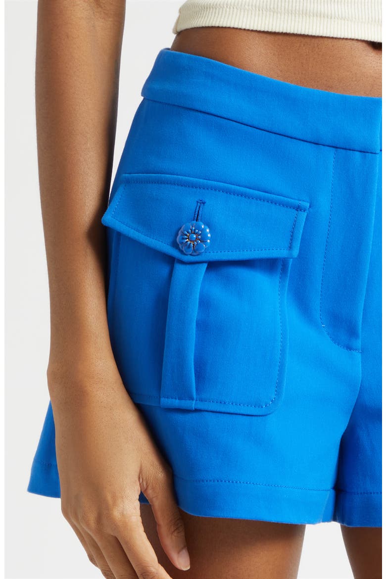 Ava Cotton Blend Shorts, Alternate, color, CAPRI BLUE