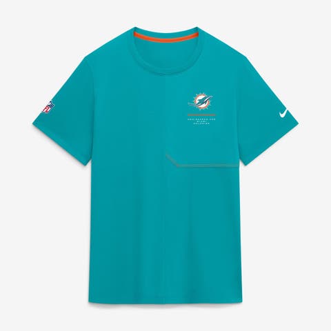 Men's Nike Aqua Miami Dolphins Sideline UV Dri-FIT Coaches Shirt