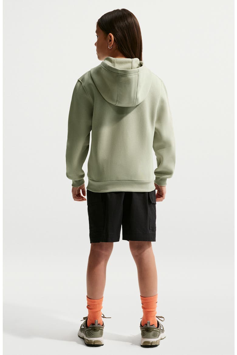 Kids' Sportswear Club Fleece Full-Zip Hoodie, Alternate, color, SPRUCE FOG/ WHITE