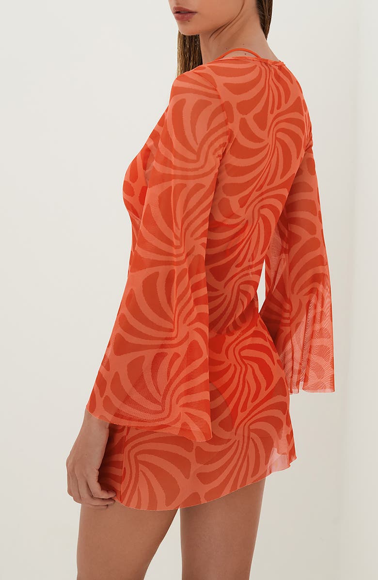 ViX Paula Hermanny Cherie Lidi Long Sleeve Cover-Up Dress, Alternate, color, 