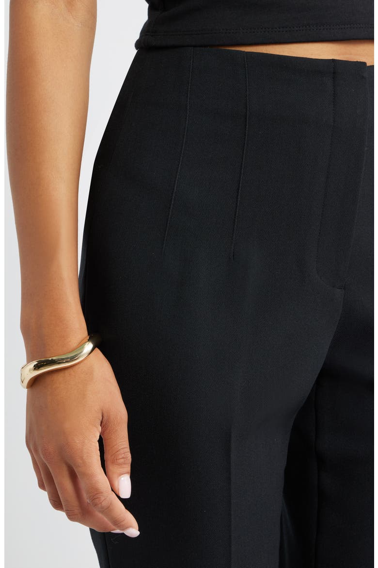 Icon Twill High Waist Cigarette Pants, Alternate, color, BLACK