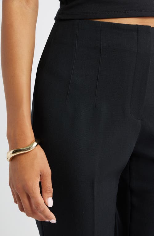 Open Edit Icon High Waist Ankle Cigarette Pants In Black