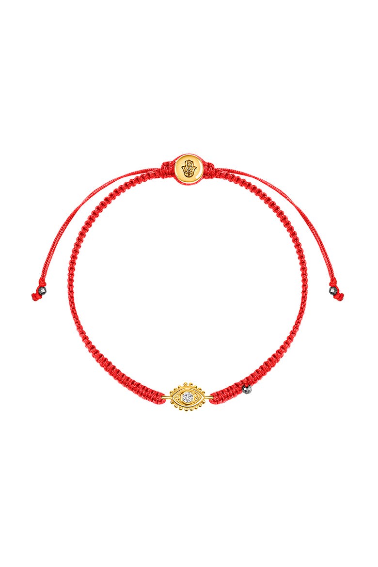 Evil Eye Red String Hematite Gold Plated Adjustable Bracelet Powerful Protection, Main, color, Red/gold