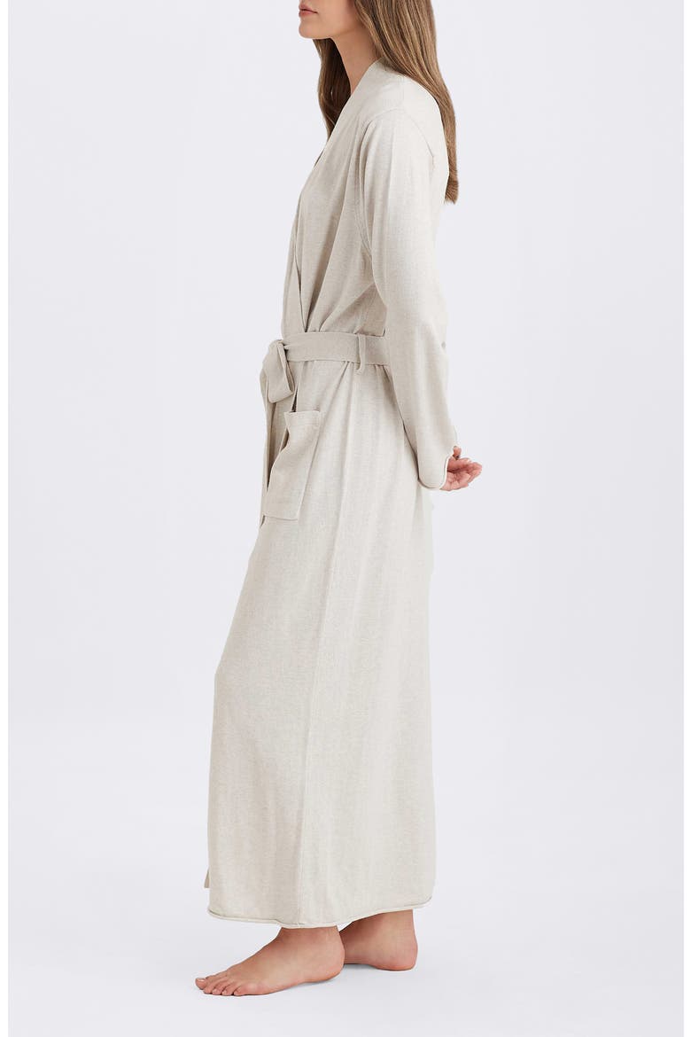 Cotton & Cashmere Maxi Robe, Alternate, color, ECRU