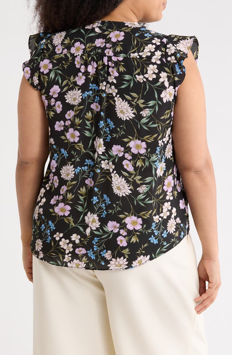 Vince Camuto V-Neck Ruffle Sleeve Top, Alternate, color,