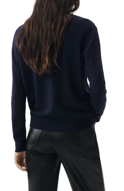 Mango Crewneck Wool Sweater In Black