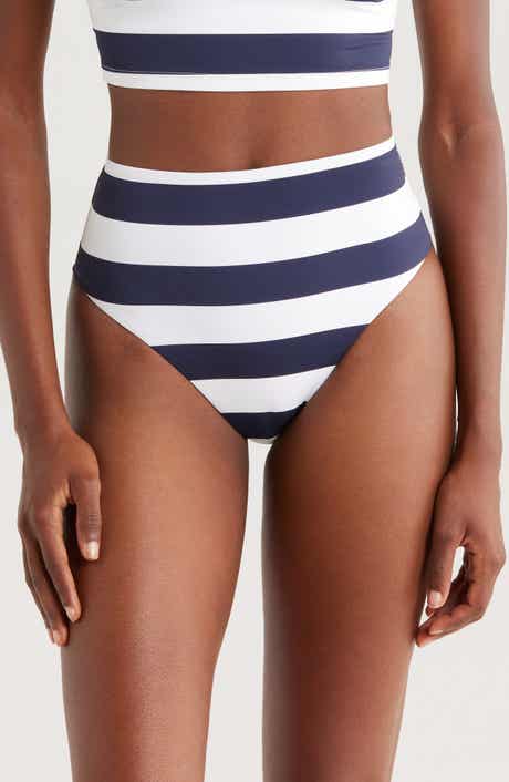 BONDI BORN Poppy Stripe High Waist Bikini Bottoms